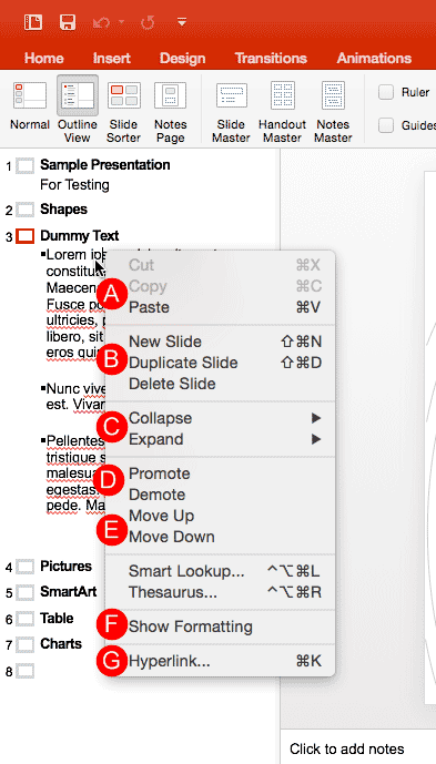 shortcut for text box poweproint mac